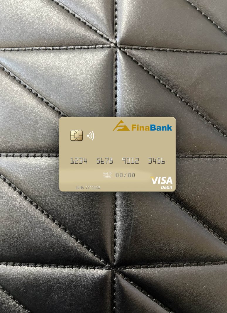 Download Suriname Finabank N.V. visa debit card photolook front Photoshop template